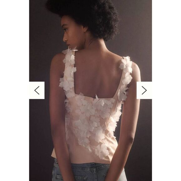 Anthropologie Let Me Be Sleeveless 3D Embellished Blouse Size Small NWT - Picture 3 of 9